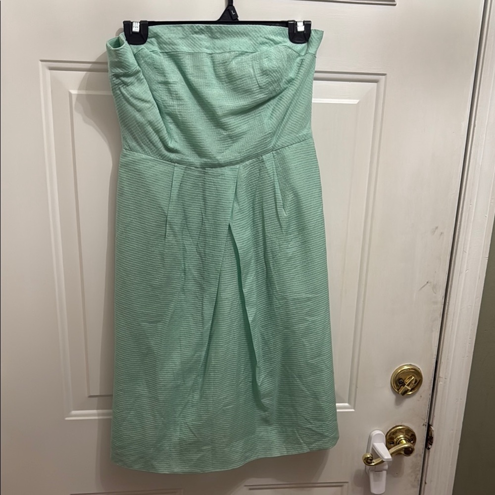 J. Crew Light Green Strapless Dress